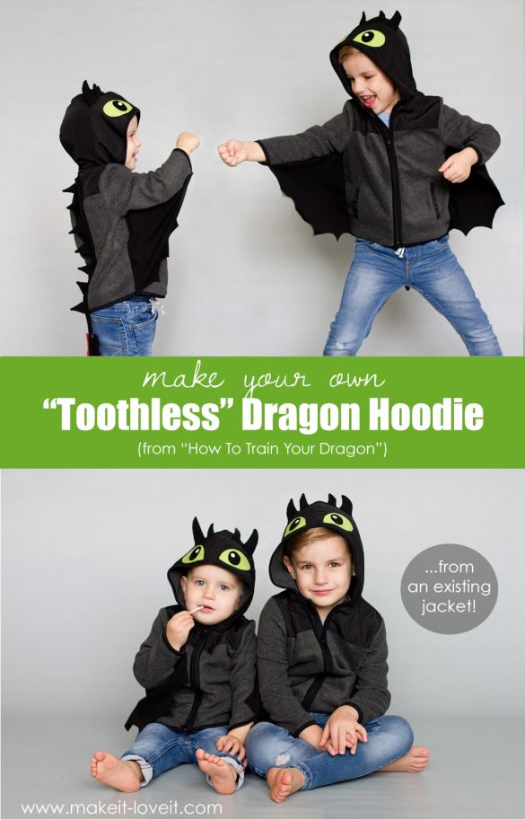 Make a “TOOTHLESS” Dragon Hoodie (…from an existing jacket!)