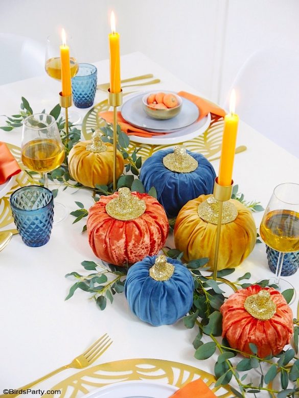 Jewel Toned Modern Thanksgiving Tablescape