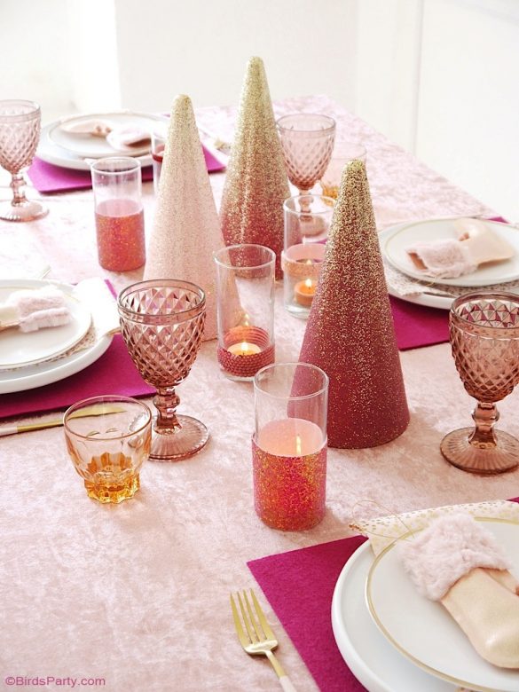 My Pink Sugar Plum Christmas Tablescape + FREE Printables