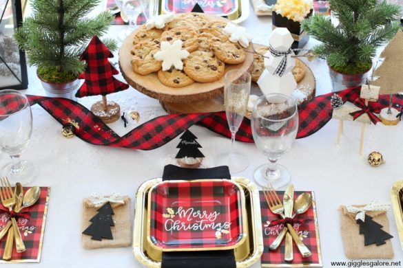 Red and Black Buffalo Plaid Holiday Dinner Party