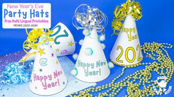 Printable New Year’s Eve Party Hat Craft (Multilingual)