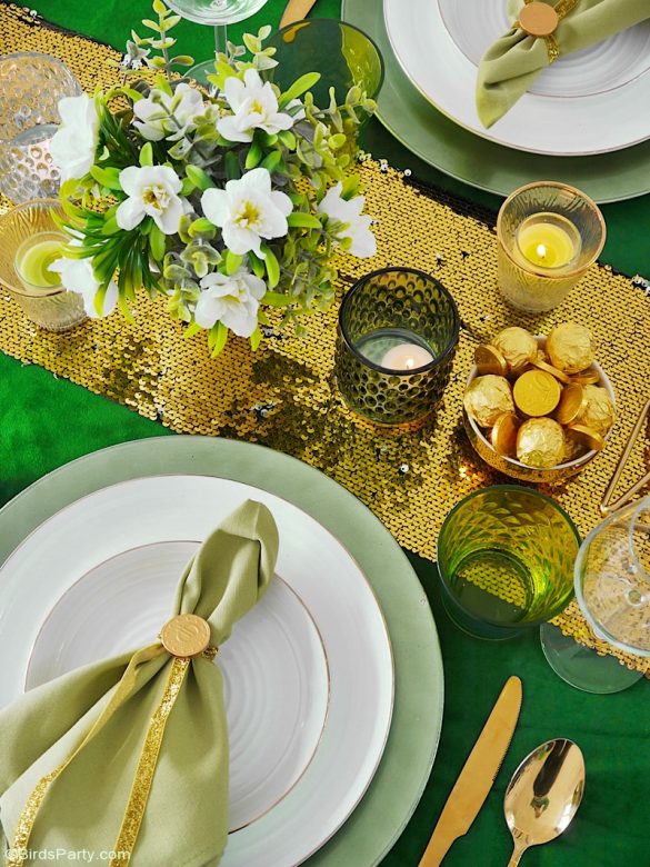 Green and Gold Saint Patrick's Day Tablescape ????
