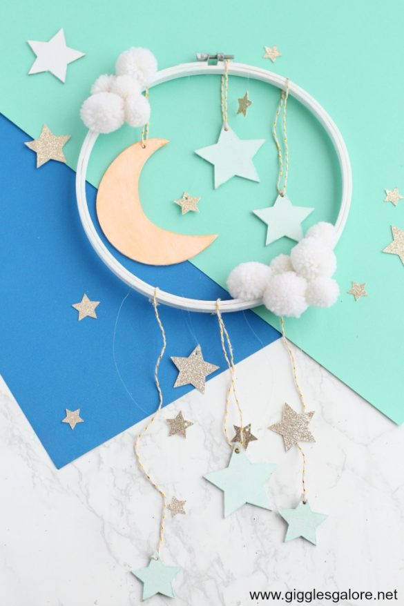 DIY Glow-in-the-Dark Moon and Stars Mobile