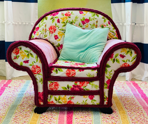 No Sew Upholstered Chair Makeover