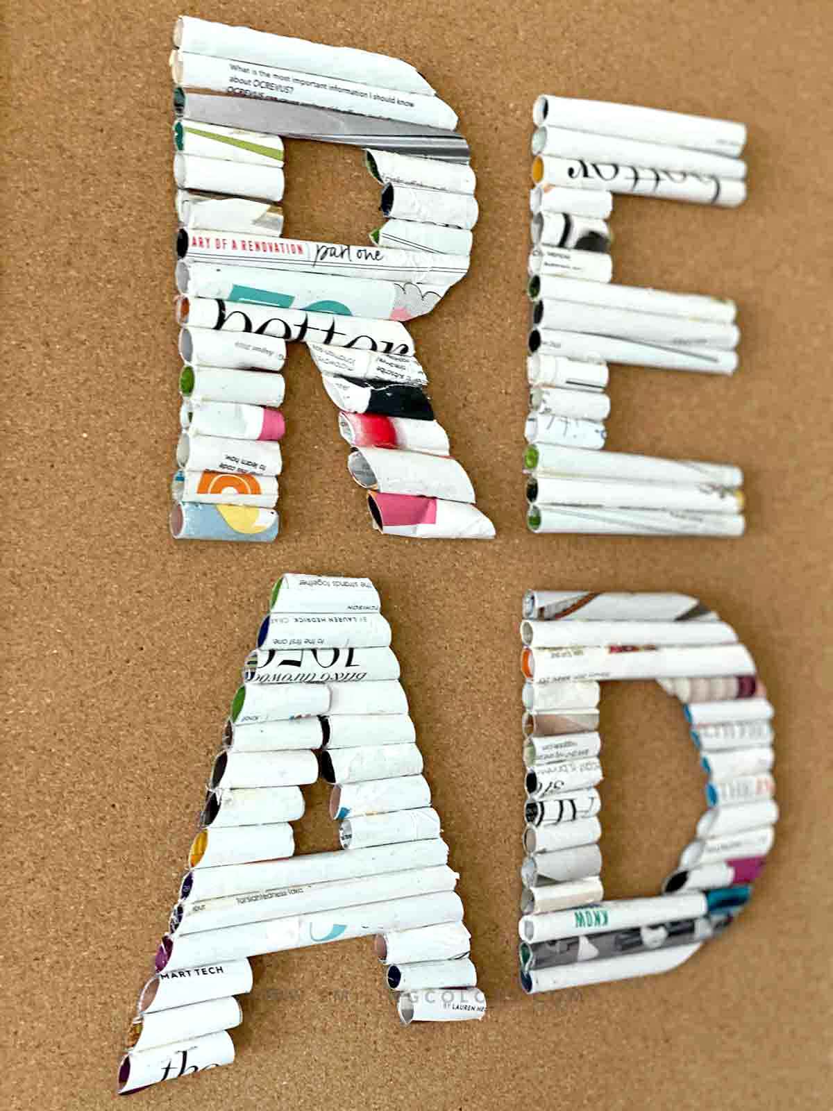 How to repurpose magazines  to make easy wall art letters