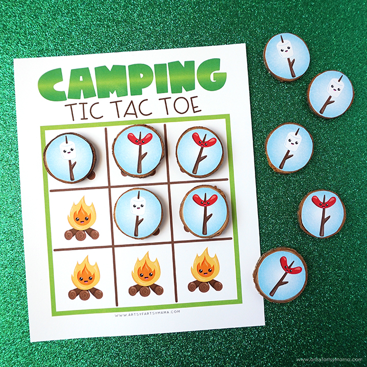 Camping Tic Tac Toe with 18 Free Camping & Road Trip Printables