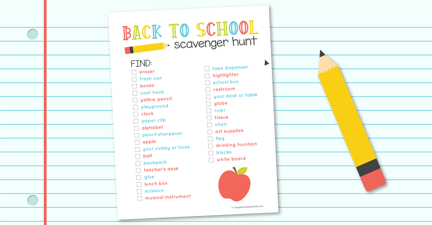 Free Printable School Scavenger Hunt for the Classroom