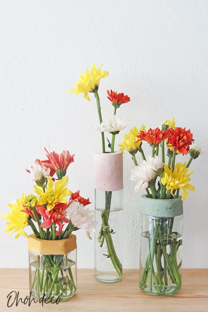 DIY flower vase with concrete
