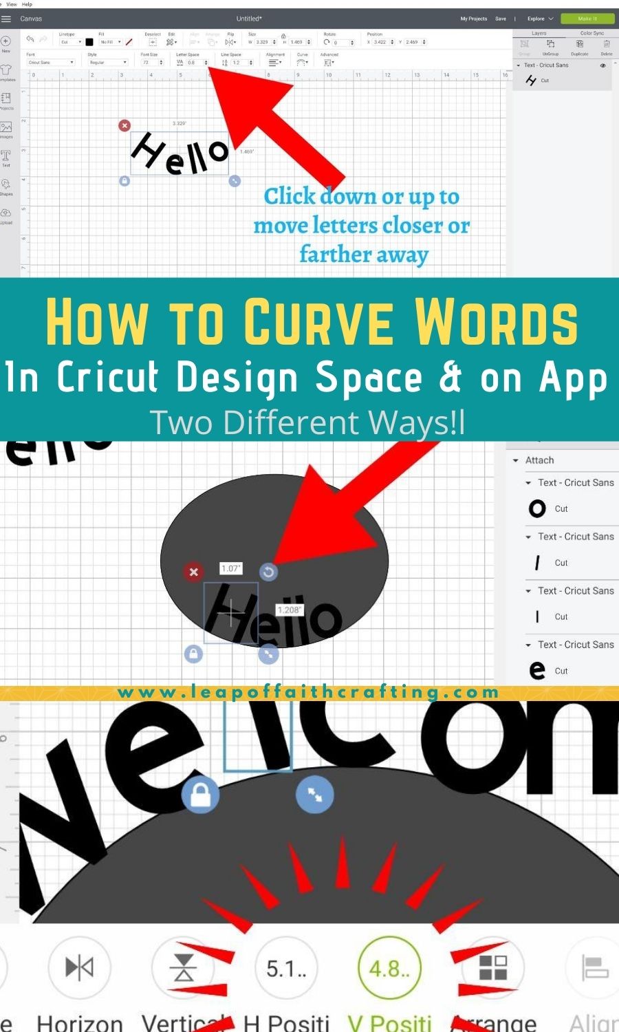 How to Curve Text in Cricut Design Space on PC and Ipad!