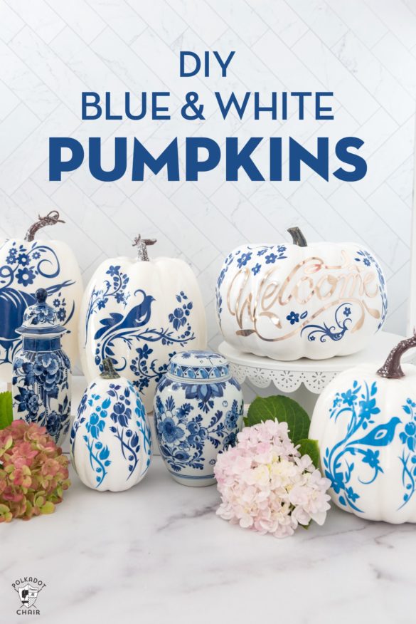 DIY Blue & White Chinoiserie Pumpkins