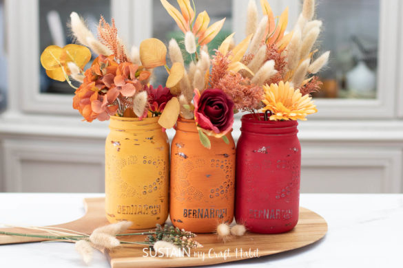 Painted Jars for Thanksgiving