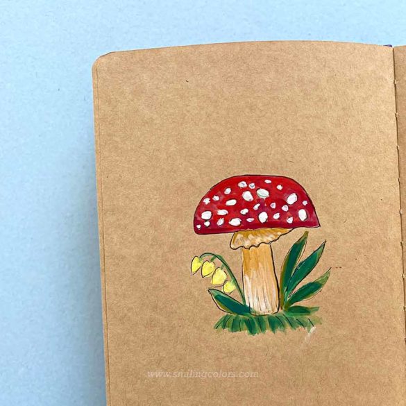 Mushroom Drawing EASY in 4 steps + FREE Printable guide