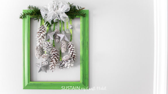 Upcycled Picture Frame Door Decor for the Holidays