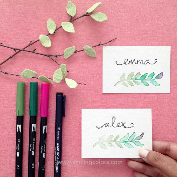 How to easily make Watercolor Place Cards in 3 easy steps