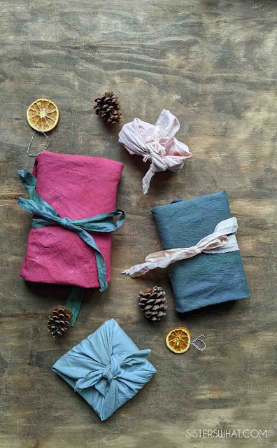 DIY Reusable Fabric Gift Wrap and Dying Muslin Fabric