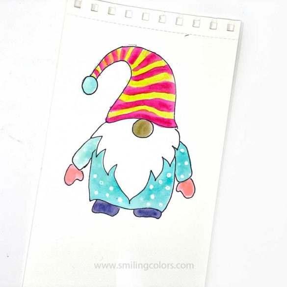 Gnome Drawing: Easy 4 step tutorial with Free Printable