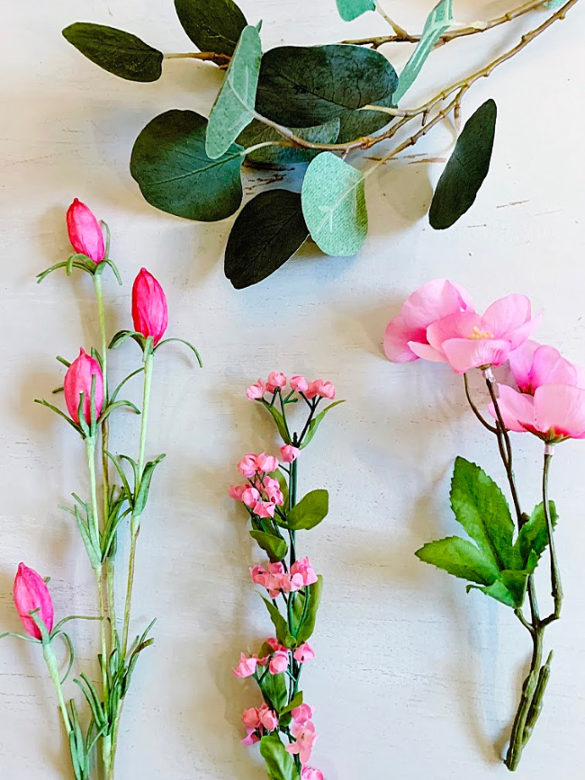 DIY Spring Wreath With Eucalyptus and Flowers