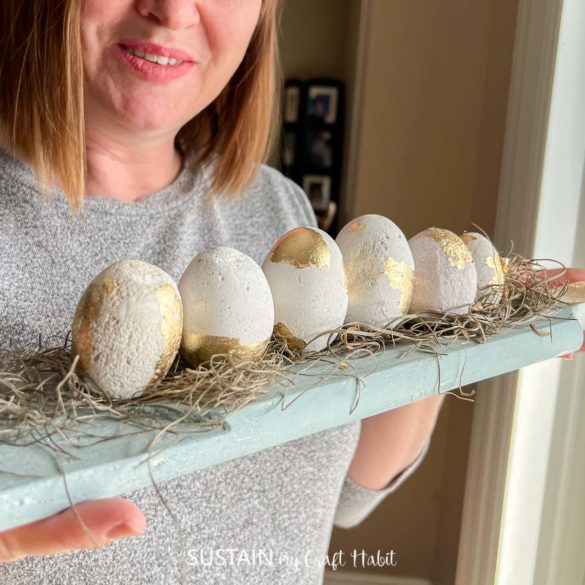 DIY Cement Eggs using Egg Shells as Molds