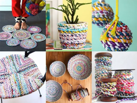 Scrap Fabric Twine Project Ideas to upcycle all those bits of leftover fabric