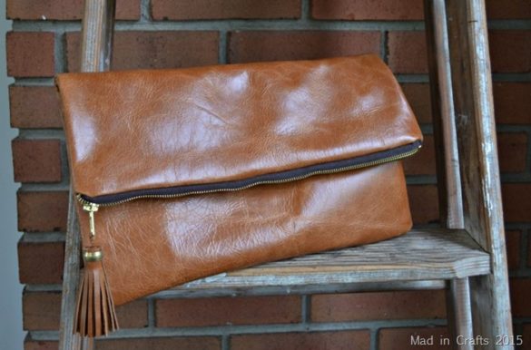 DIY LEATHER FOLDOVER CLUTCH WITH TASSEL