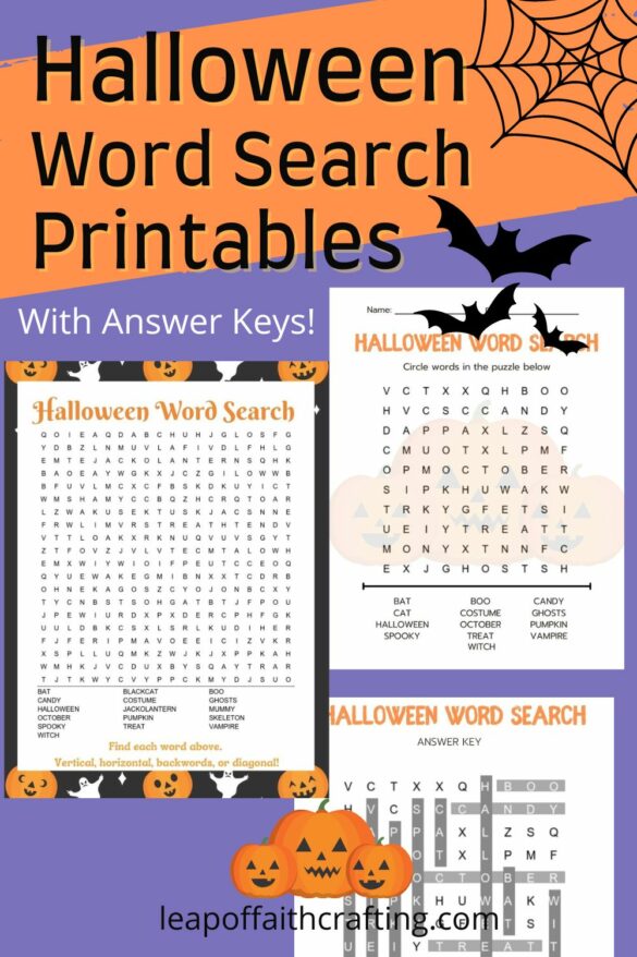 Halloween Word Search Printable (2 Versions with Answer Key!)
