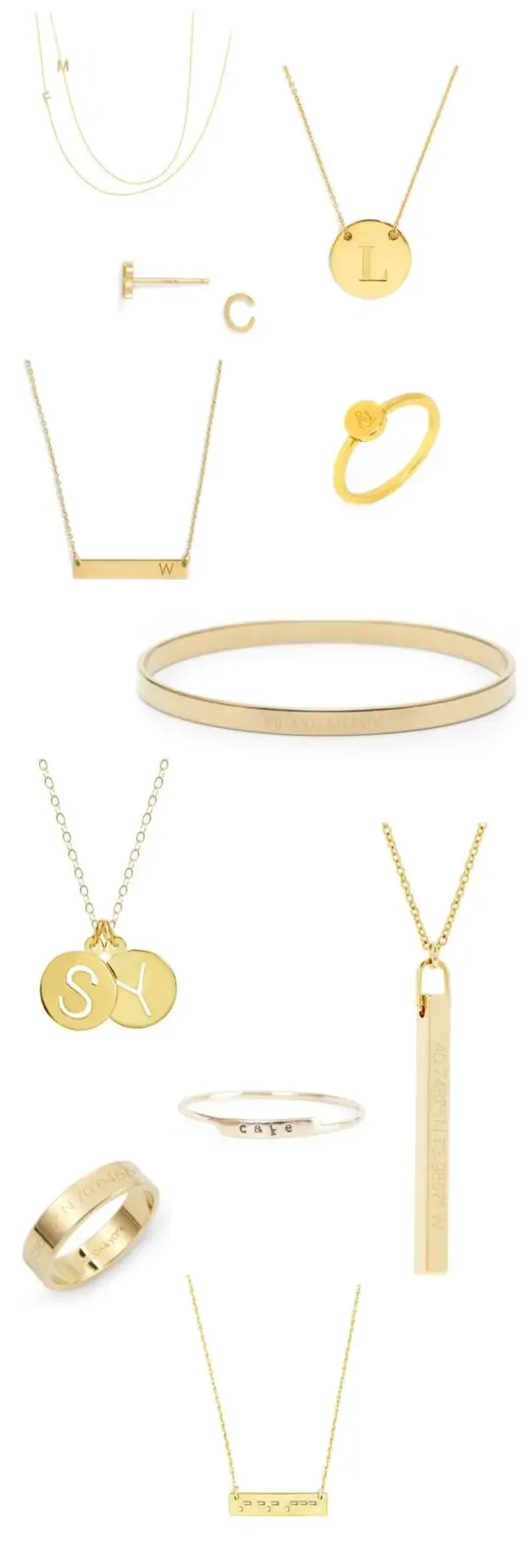 Pretty Gold Personalized Jewelry for Mom