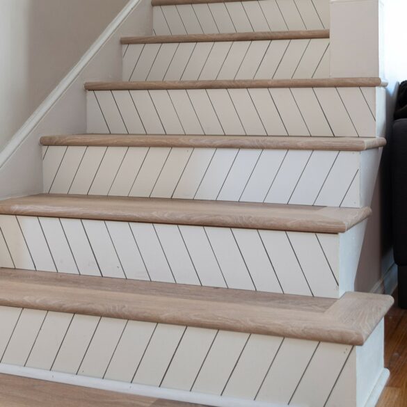 EASY DIY Staircase Makeover Using Vinyl Plank Flooring