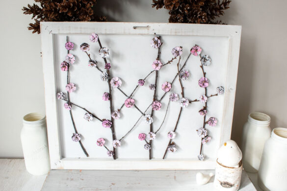 Cherry Blossom Pinecone Art