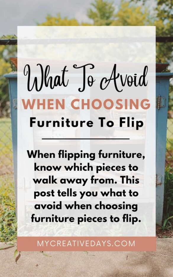 What To Avoid When Choosing Furniture To Flip