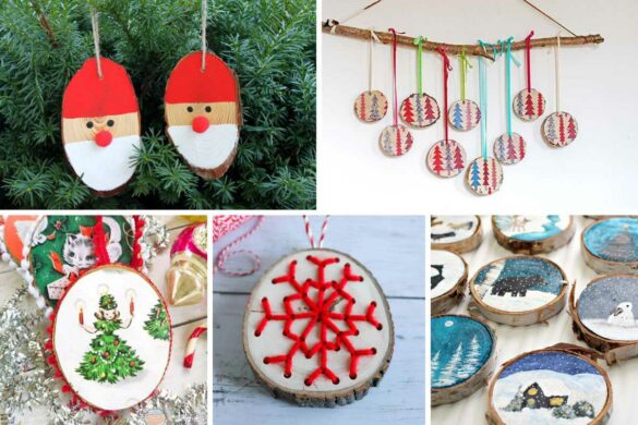 41 Adorable Wood Slice Ornament Ideas You Will Want On Your Tree