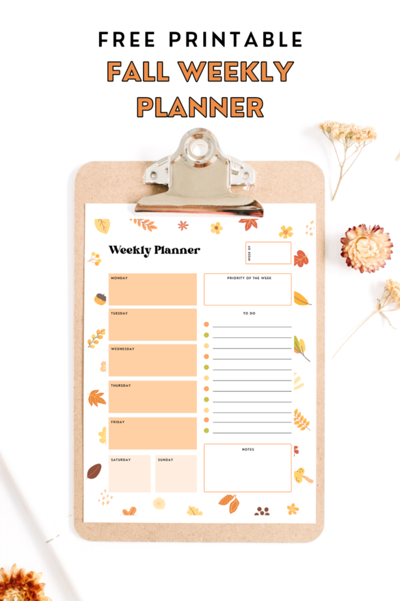 Fall Weekly Planner - Free Printable