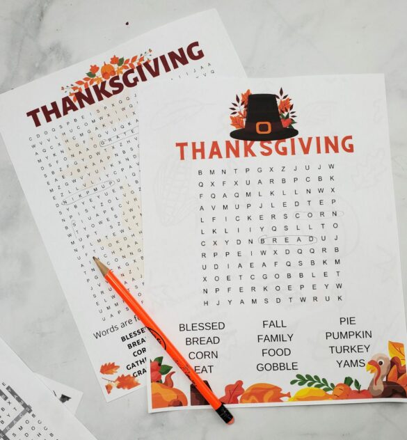FREE Printable Thanksgiving Word Search (2 Options!)