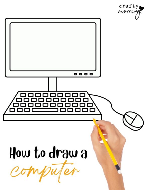How to Draw a Computer – Step by Step Printable