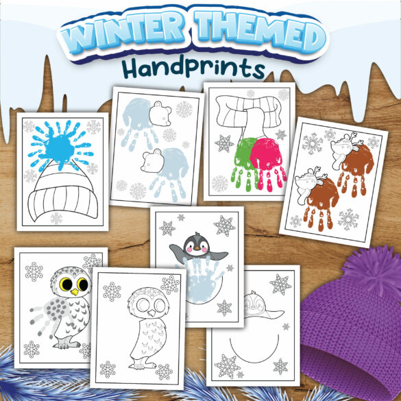 Winter Handprint Crafts with FREE Printables!
