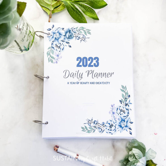 Floral Printable Day Planner with Hours (2023)
