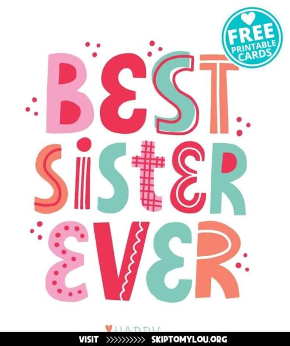 Downloadable Beautiful Happy Valentine’s Day Sister Cards