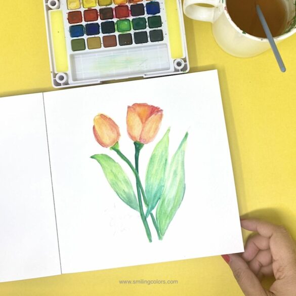 How to Paint Beautiful Tulips in Watercolor