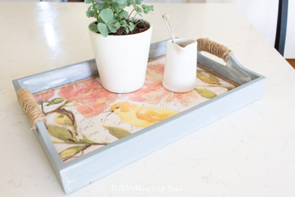 Upcycled Serving Tray with Decoupage