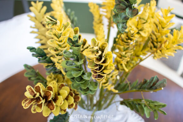 Crafting a Fabulous Forsythia Bouquet from Pinecones