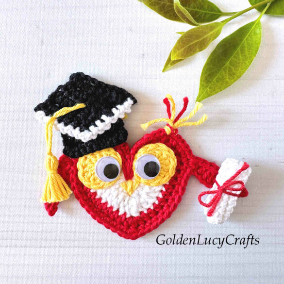 Crochet Graduation Owl Applique