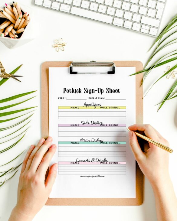 FREE Printable Potluck Sign Up Sheet for any Occasion!