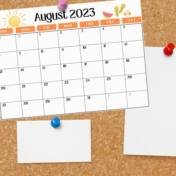 Free Printable August Calendar 2023 (2 Templates!)