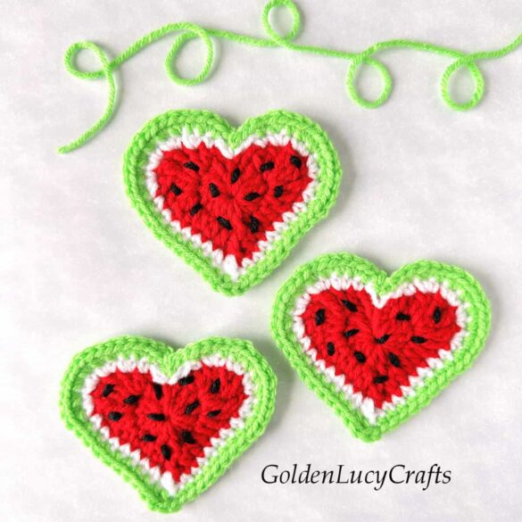 Crochet Watermelon Heart