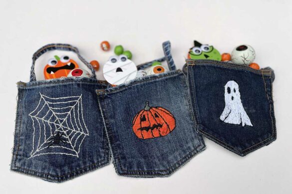 Embroidered Jeans Pockets; Free Halloween Embroidery Patterns