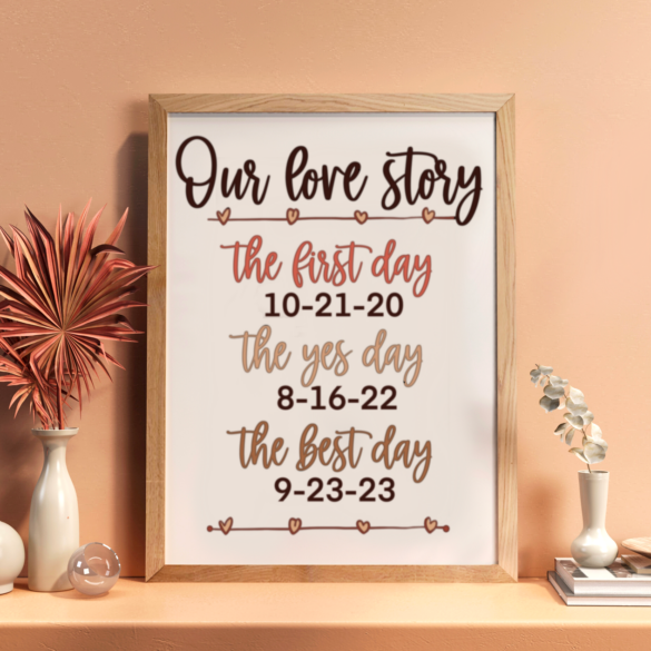 Our love story- free Wedding SVG