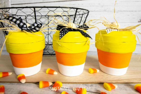 Candy Corn Craft with Clay Pots