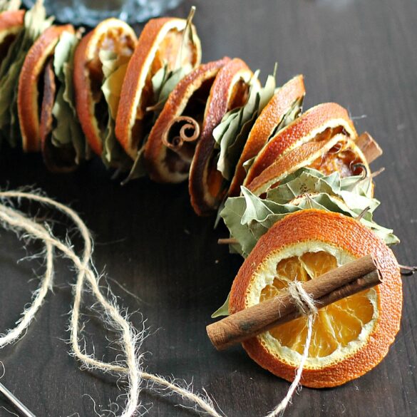 DIY Dried Orange Garland Made with Fragrant Botanicals