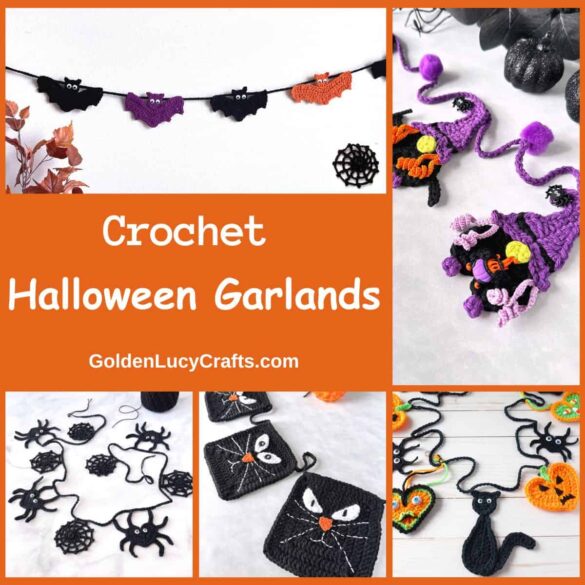 Crochet Garlands for Halloween, Design by GoldenLucyCrafts