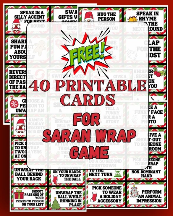 FREE Printable Coal Cards for Saran Wrap Game (2023)