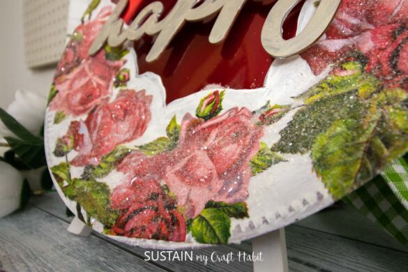 Repurposed Platter Sign with Decoupage